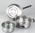 Juego de tres piezas de cocina de acero inoxidable
