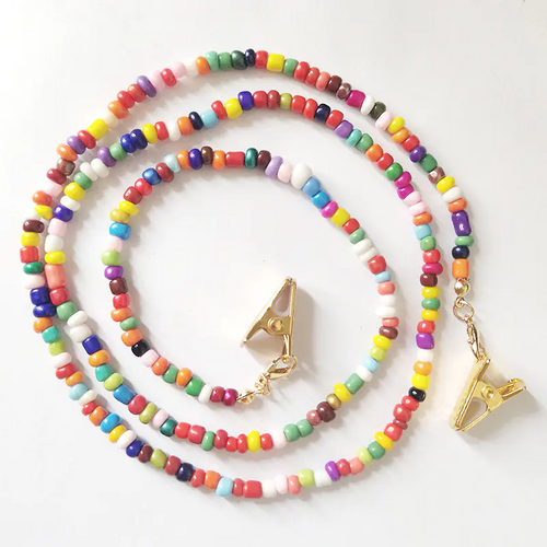 Cadena de gafas de sol con cuentas de colores para mujer