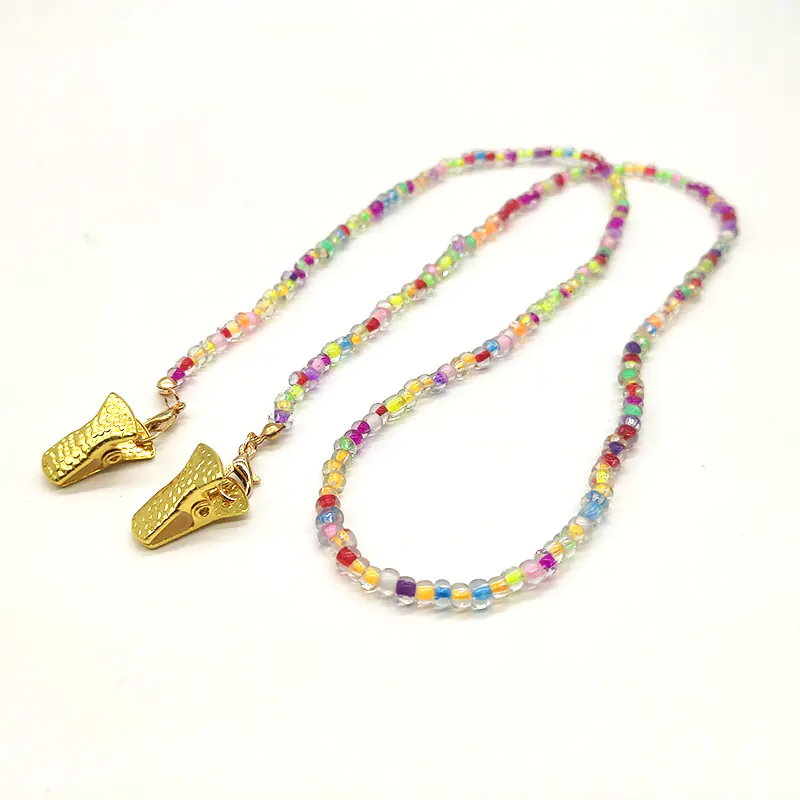Cadena de gafas de sol con cuentas de colores para mujer