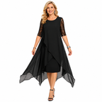 Vestido de verano de gasa con escote en V para mujer, tallas grandes.