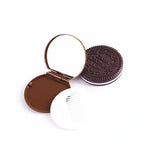Espejo de maquillaje redondo plegable portátil con peine