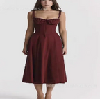 Vestido parisino - Vestido largo floral que moldea la cintura