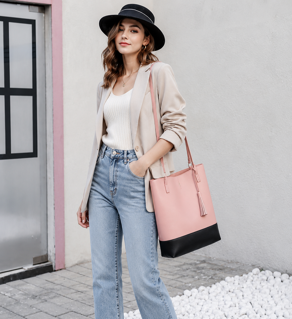 Bolso de hombro tipo cubo de moda para mujer, ideal para el verano.