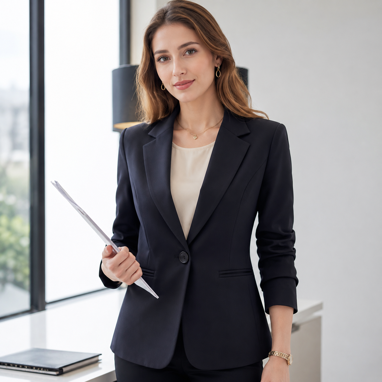 Chaqueta de negocios ajustado para mujer