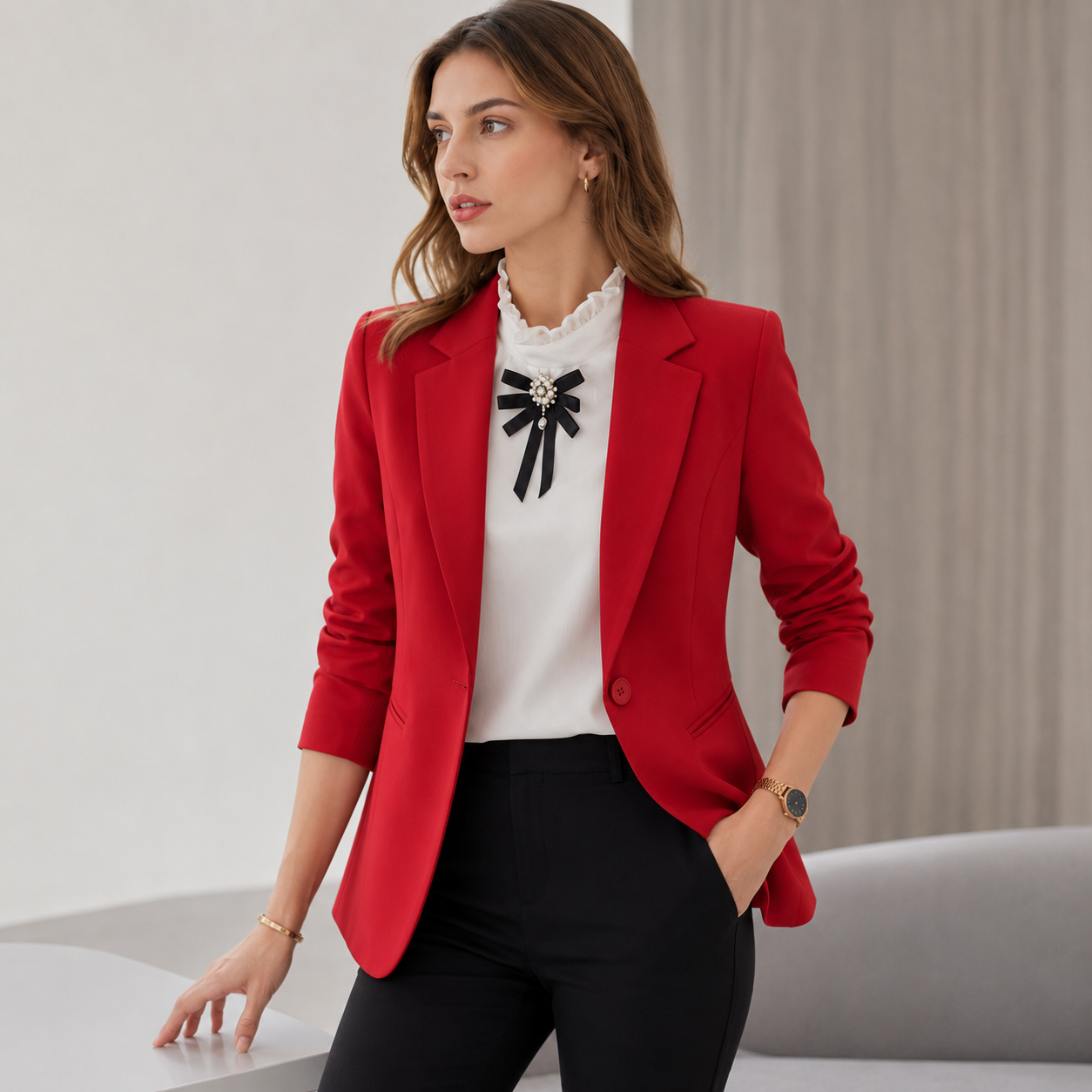 Chaqueta de negocios ajustado para mujer