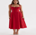 Vestido parisino - Vestido largo floral que moldea la cintura