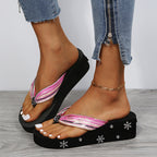 Sandalias de dedo con pedrería para mujer - Estilo bohemio playero