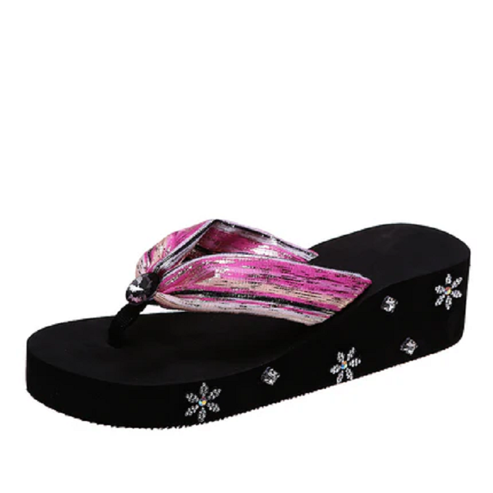 Sandalias de dedo con pedrería para mujer - Estilo bohemio playero